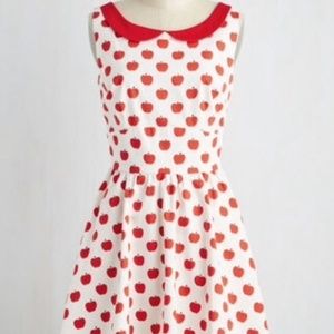 RARE L Red Apple Collared Dress from ModCloth